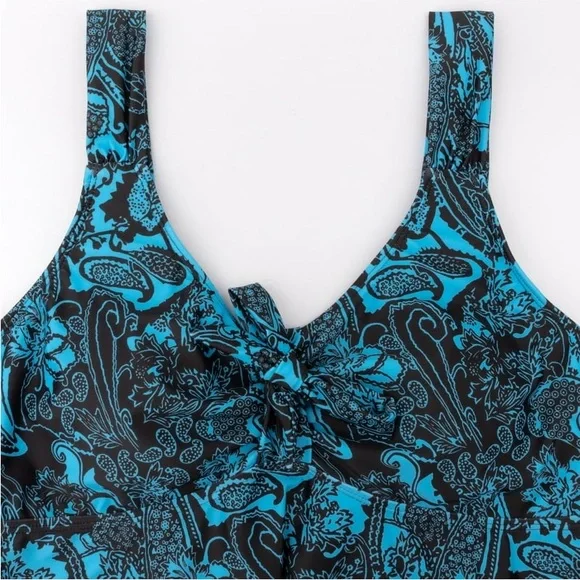 Rivelino Fashion Women Tankini Swimsuit, 2 Piece Set, Blue (Plus Size) - Picture 8 of 9